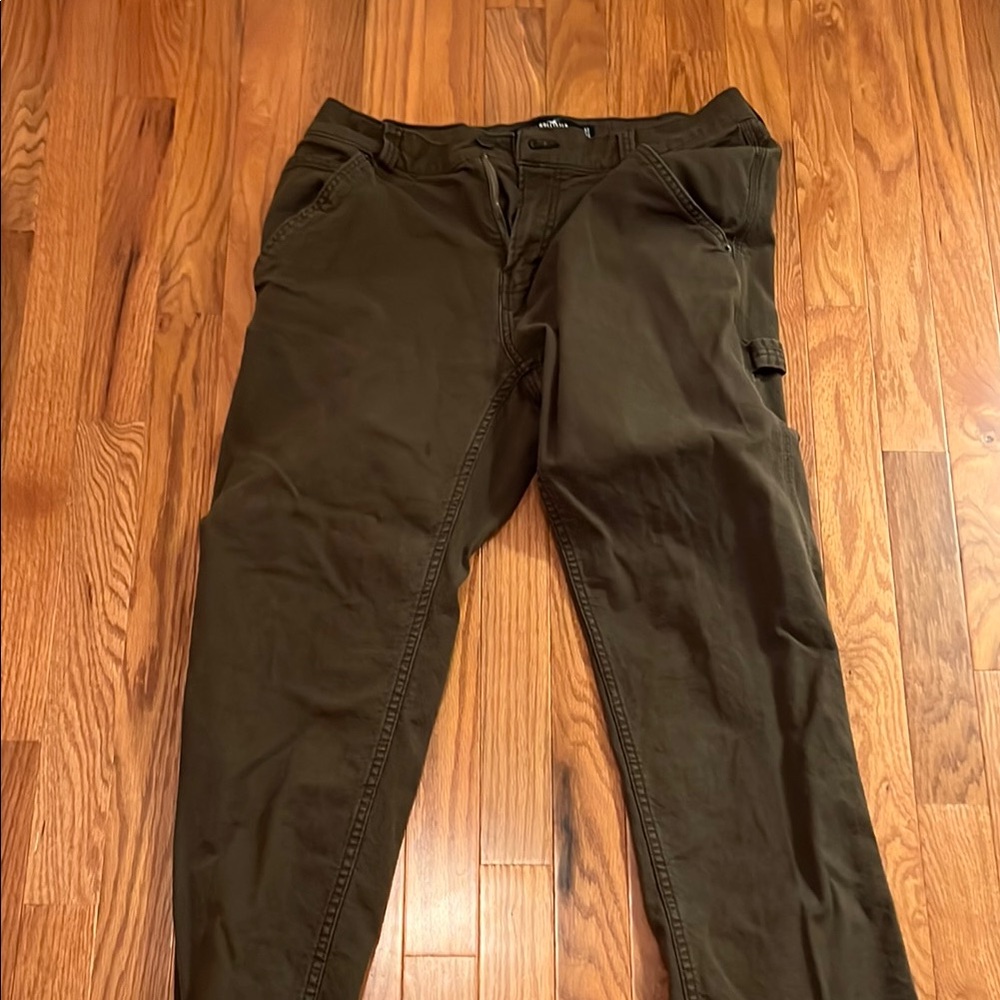 Hollister Green Cargo Pants Durable Cotton Straight Leg
